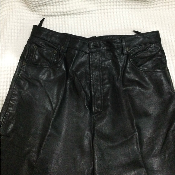 Vintage Men's Genuine leather IM International Male Biker Pants size 38x30 - Picture 8 of 10